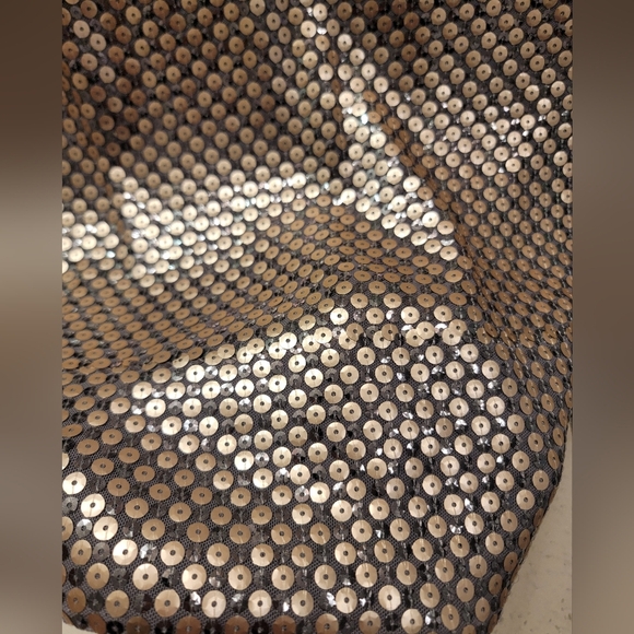 EUC As U Wish Size L Sequin Dress - Silver/Gunmetal/Light Copper - Picture 5 of 6